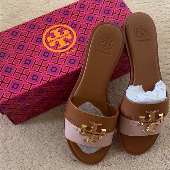 Tory Burch Shoes - Tory Burch Leather Everly Slide Sandals